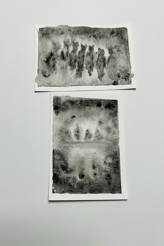 ACEO Original Modern Abstract Dark/Nostalgic/gothic/fantasmal Watercolor