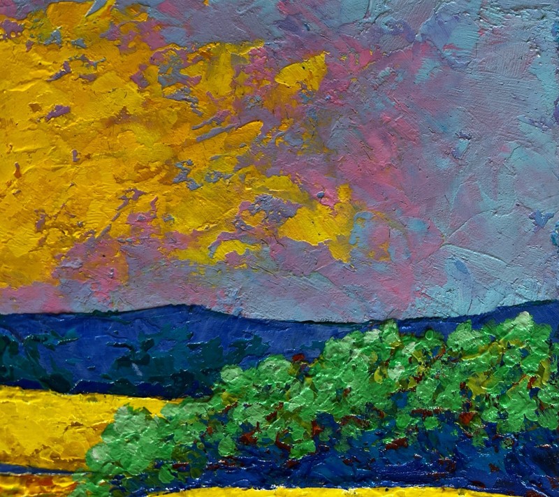 Oil Painting Evening Sun Over The Fields V. Zadorozhnya Original nAAA4644 gallery