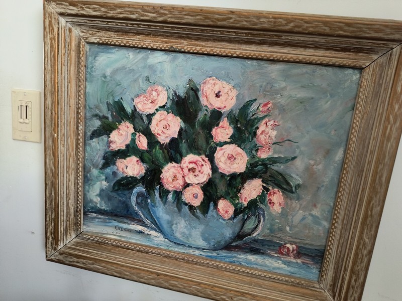 VINTAGE E R Brown Oil Painting