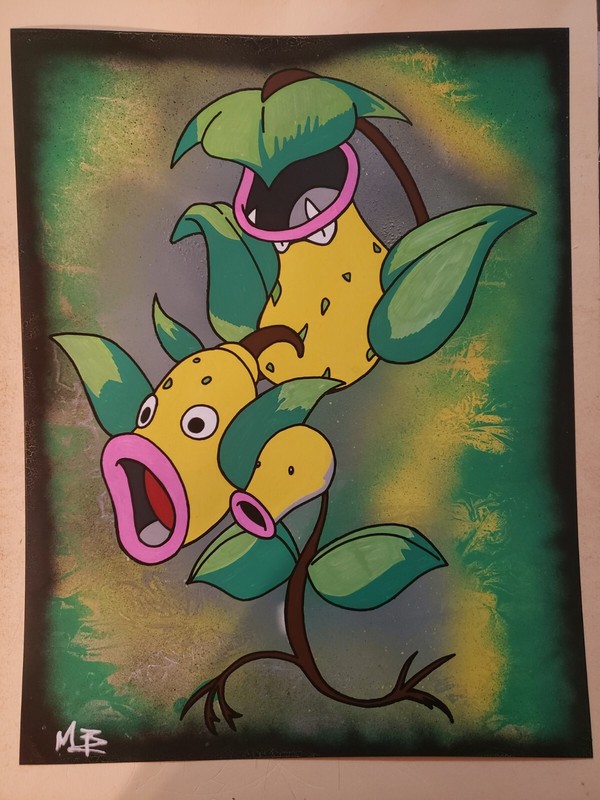 Hand Painted Pokémon (Victreebell Evolution Art)