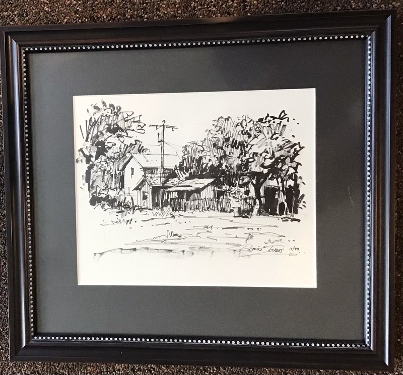 Disney Artist David Jonas, Original Pen and Ink Painting- “Rural Home”