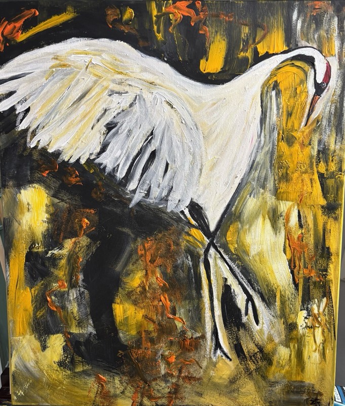 Crane Abstract canvas print 24 wide by 36 high ￼