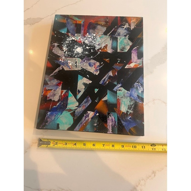 Jesse Berger Space Cadet 2015 Abstract Acrylic Aerosol Canvas Painting 11x14 gallery