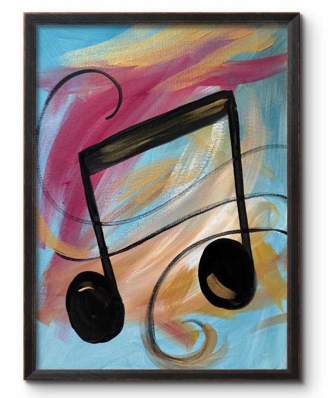 MUSICAL EIGHTH NOTE Abstract Expressionism 11×14 Handmade Signed Unique Fine Art