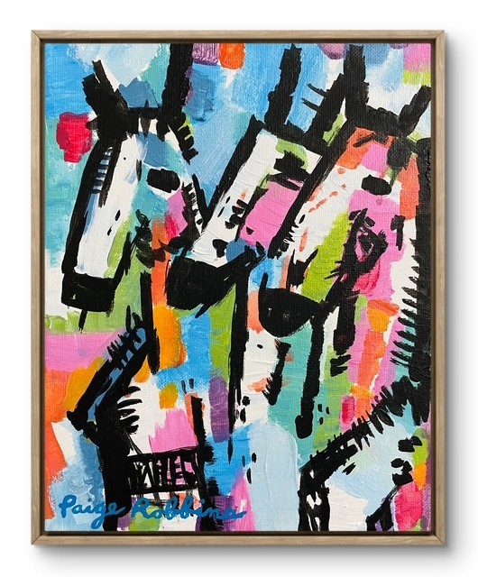 8×10 Abstract Donkey Burro Painting Colorful Acrylic Original COA