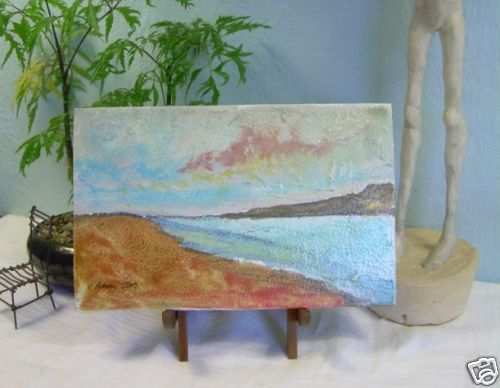 C Peterson ORIGINAL Fine ART oil PAINTING Sea Landscape w Clouds seascape beach gallery