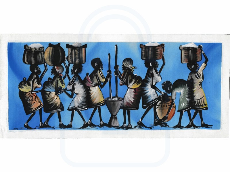 AUTHENTIC Painting Southern Africa (NOT a Print) Original African Art UNFRAMED