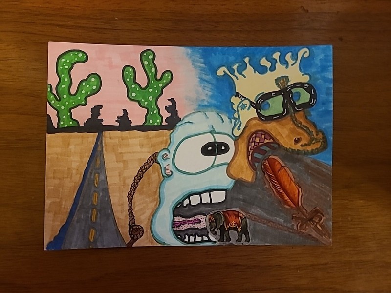 Original Low Brow Landscape Feather Tickler No Gag Reflex Trippy Elephant Shroom gallery