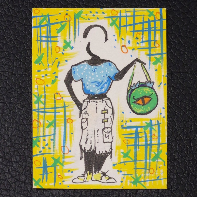 ACEO Original Painting Rugrats Inspired Fashion Nostalgic Art by Jelen Gillis
