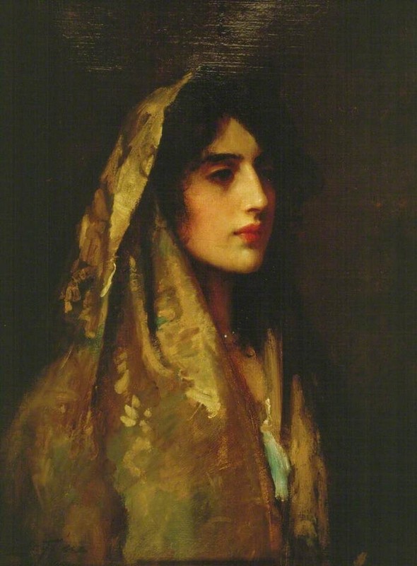 Oil painting Sir-Luke-Fildes-Naomi female portrait young girl lady art