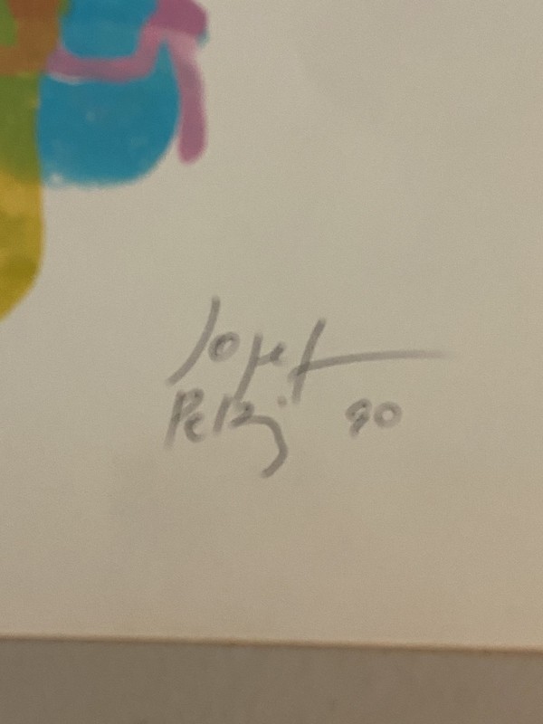 Josef Pelzig 1990 Original SIGNED Art Deco Abstract Litho Print Poster 24x18 LOT gallery