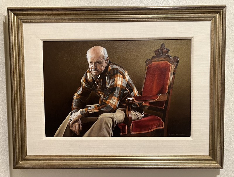 Herbert Davidson Original Oil Painting “The Neighbor” 25x 30” Framed