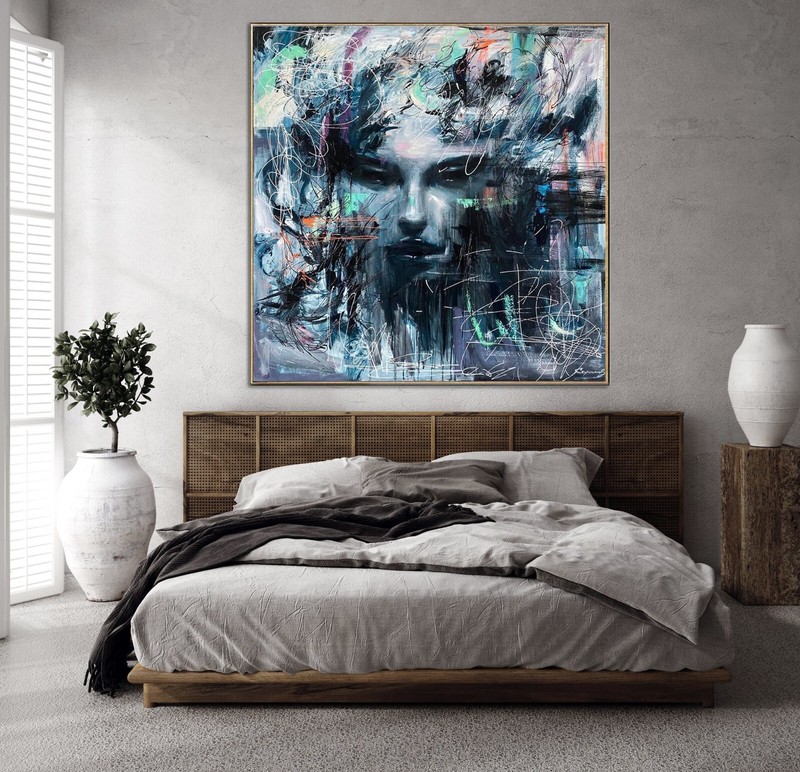 Extra Large Acrylic Abstract Woman Paintings On Canvas Modern Colorful Wall Art gallery