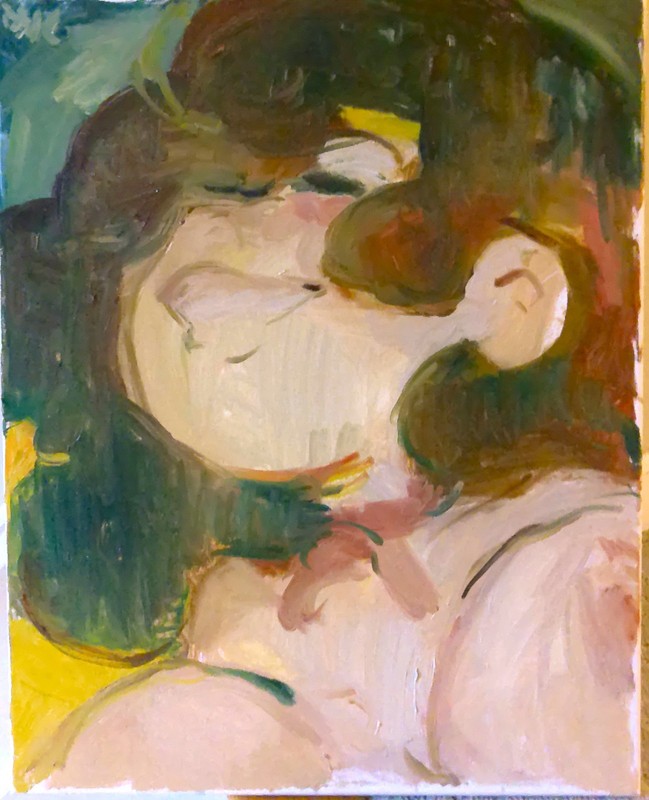 Portrait Boudoir Cubism Anime Woman Oil Painting 16″x20″ Canvas Original Signed