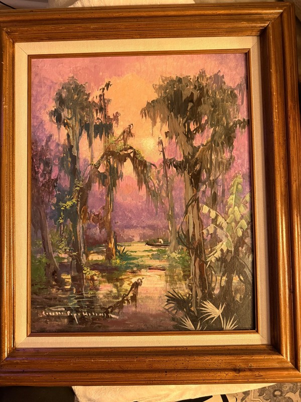 Colette Pope Heldner Paintings 36”x20” Louisiana Creole Swamp Idyl