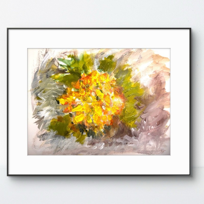SAMATOWIC Original Abstract Flowers 9X12 Paper Colorful Impressionist Signed 9