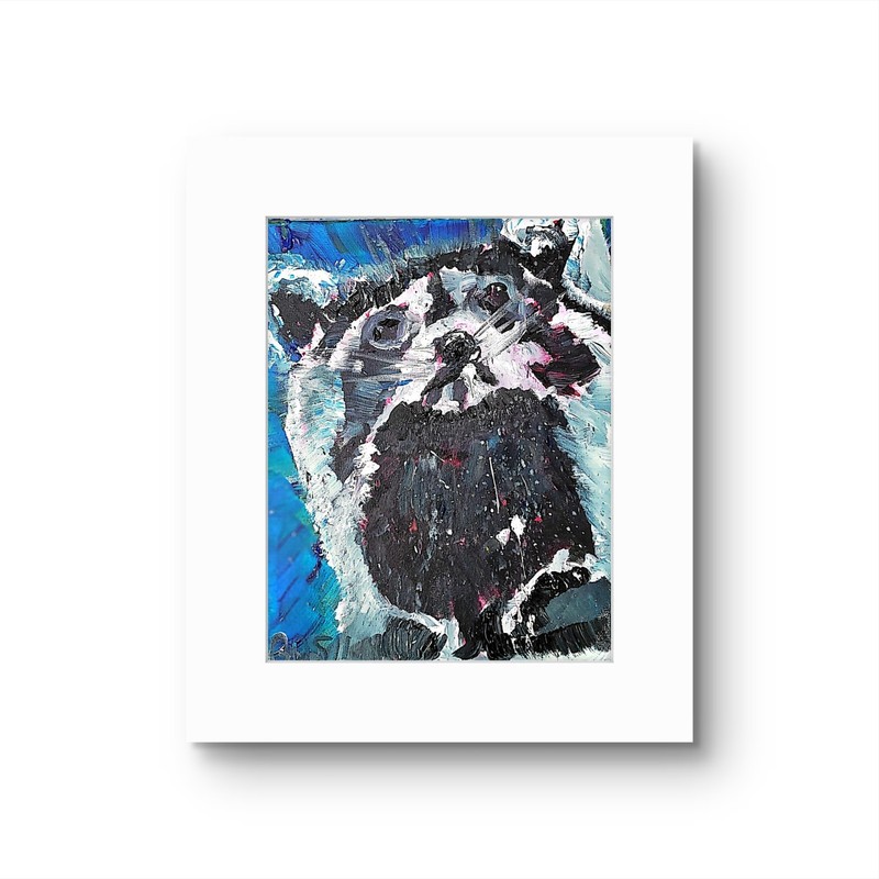 Raccoon Unique Abstract Expressionism Wall Art 11x14 Canvas gallery