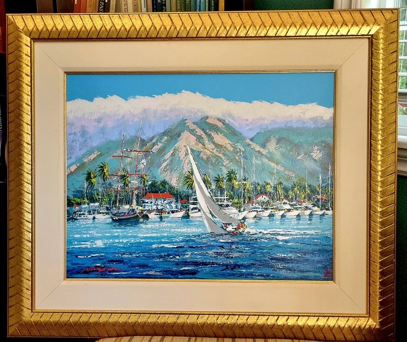 «Moana Makani» by Kerry Hallam, enhanced serigraph limited edition on canvas
