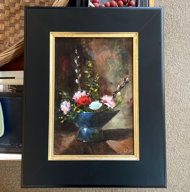 VTG Impressionist Floral Still Life Oil Painting Original Signed Framed Flowers
