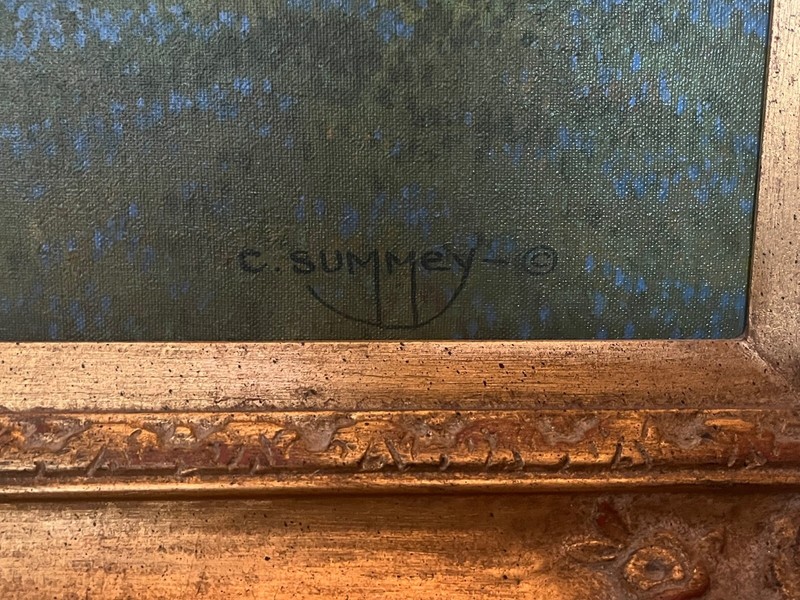 CHARLES SUMMEY OIL ON CANVAS LANDSCAPE ORIGINAL PAINTING FRAMED gallery