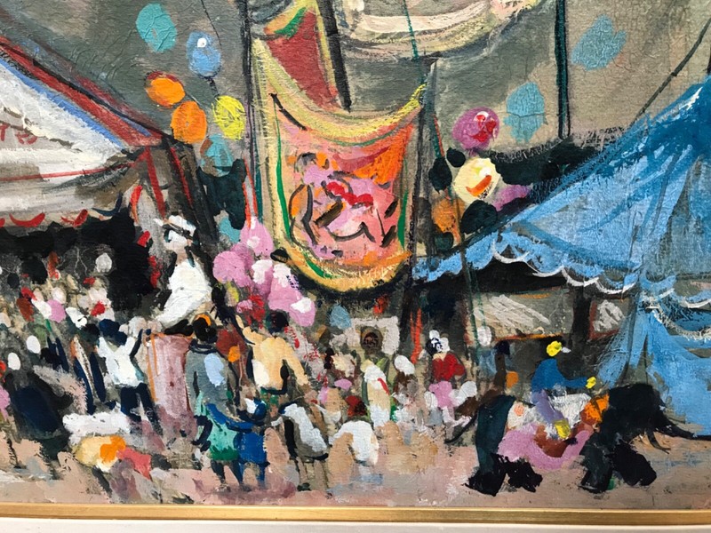 Eleanor Ingersoll Maurice framed oil painting board impressionist fair circus gallery