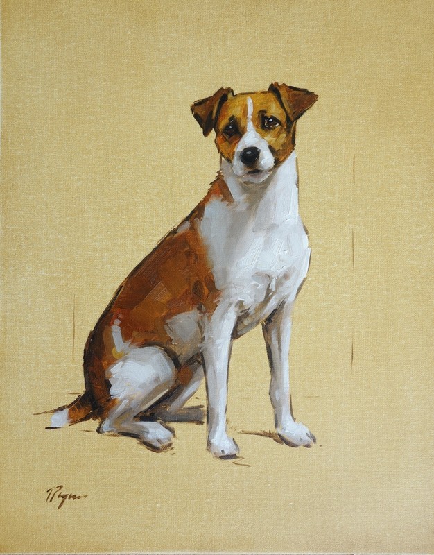 Original art – Oil painting – jack Russell dog – by UK artist j payne