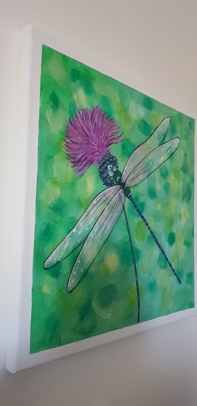Dragonfly Fly - Wall Art - By Amee - Acrylic On Canvas Size 12x12 Inch gallery