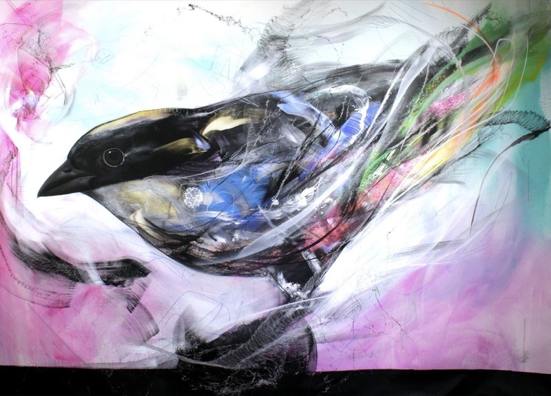 Occidentem L7M Acrylic Crayon Spray Paint Graffiti Art XL 55” x 76”