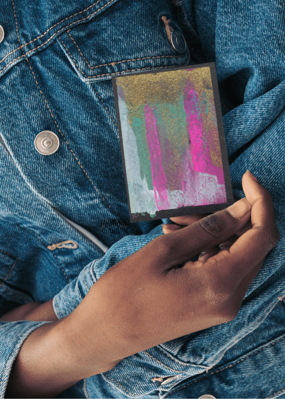 ACEO/ ATC Abstract Pink and Gold Gouache OOAK Original Art SaraClaireArt gallery