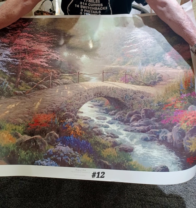 thomas kinkade painting unframed (Bridge of Faith)