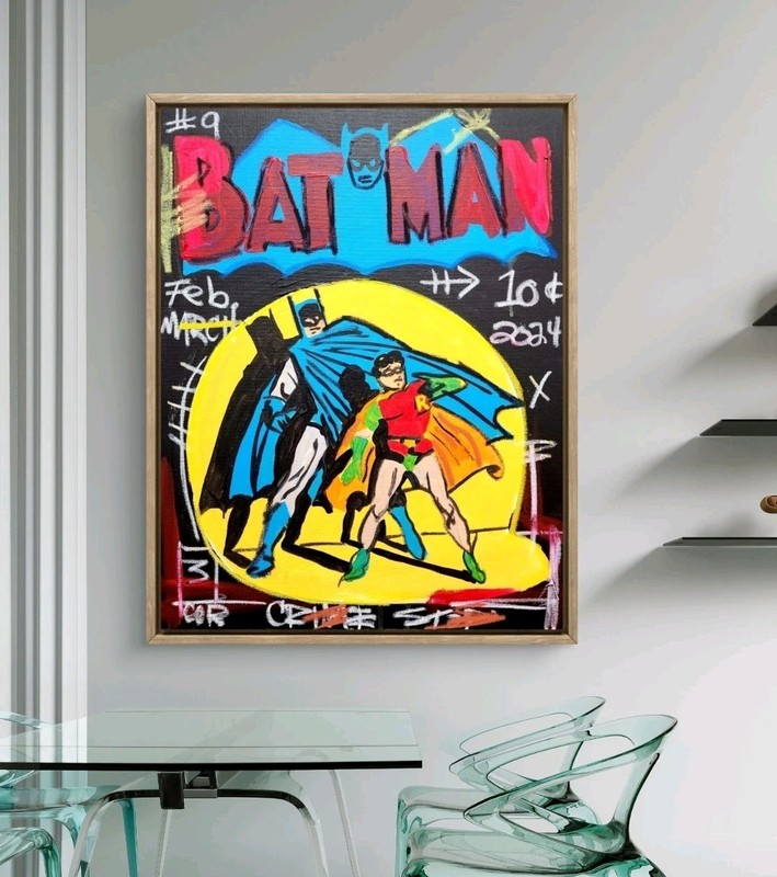 CORBELLIC BATMAN ROBIN 16X20 LARGE VINTAGE COLLECTIBLE MODERN HOME DECOR ART