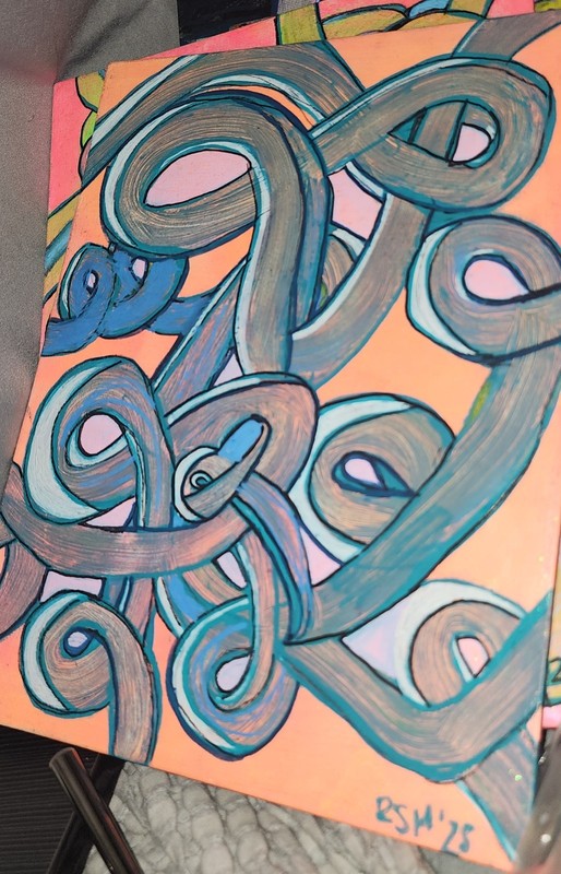 Original Abstract Painting Acrylic On Canvas Panel RSM SIGNED 2025 12×24 2/2
