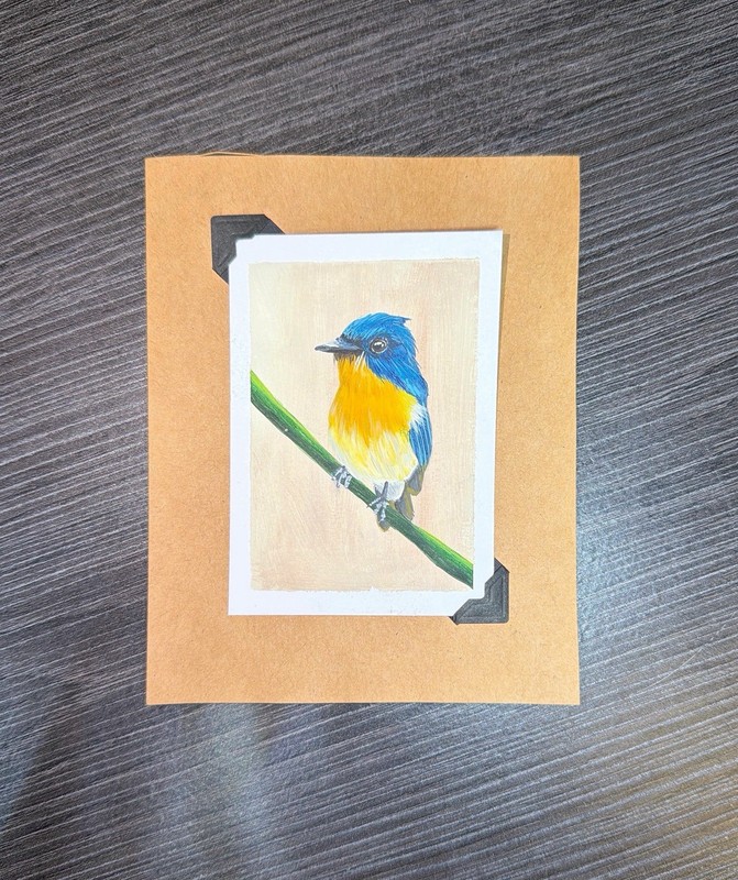 ACEO Original Acrylic Painting Bird Series by Emily