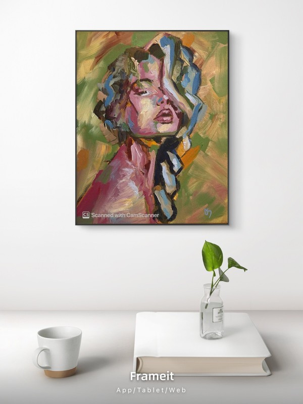 Modern Abstract Portrait Original Acrylic Painting 11x14 Signed Canvas Art gallery