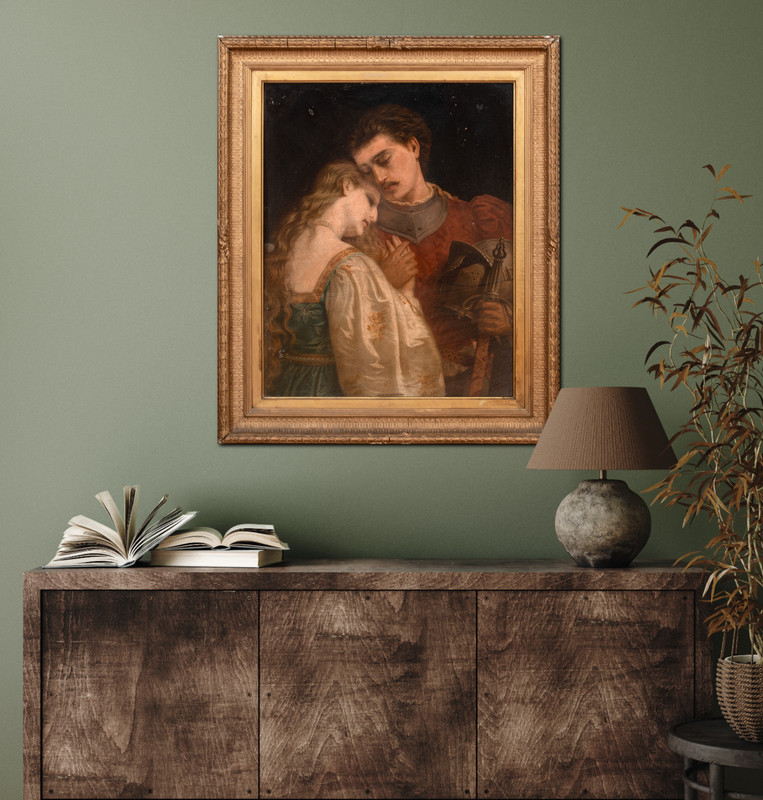 Large 19th Century English Pre-Raphaelite Romeo & Juliet - LUCY MADOX BROWN gallery