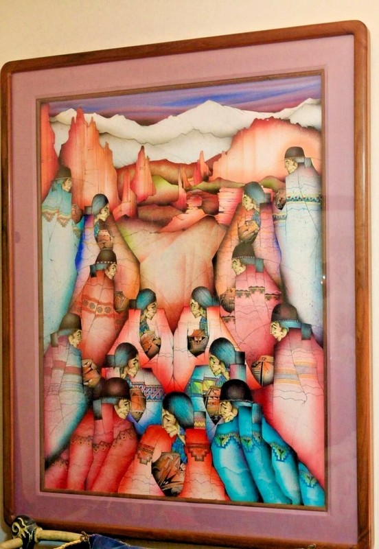 Amado Pena Mixed Media Painting Original «Los Quince» Southwest Art