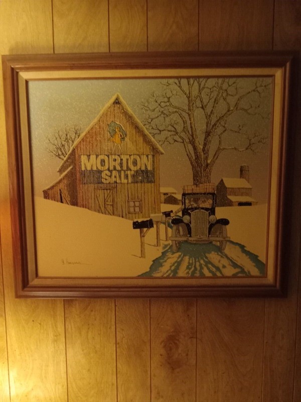 H. Hargrove Original Oil Serigraph Painting 27.5″x 23.5″ Morton Salt – MailMan