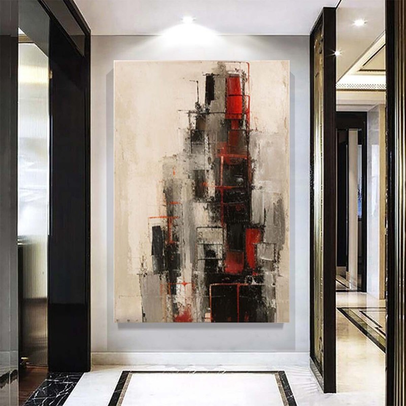 Thick Oil Knife Abstract Oil Painting On Canvas Hand Painted Modern Wall Black gallery
