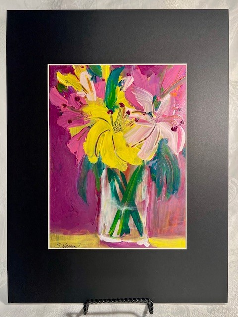 acylic painting original «Lily Garden» by Suzanne Norman