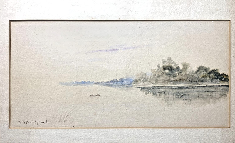 William George Puddefoot Watercolor Massachusetts Landscape Antique Painting
