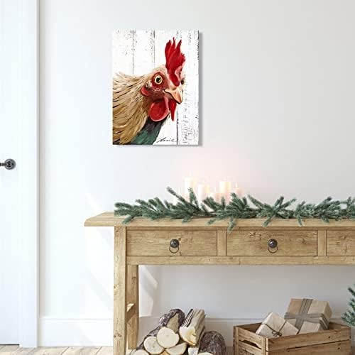 Rooster Kitchen Decor Wall art - Abstract Farmhouse Chicken Canvas Painting Pict gallery