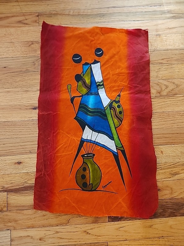 ORIGINAL KIWANUKA BATIQUE SOUTH AFRICAN ART PAINTING ON FABRIC