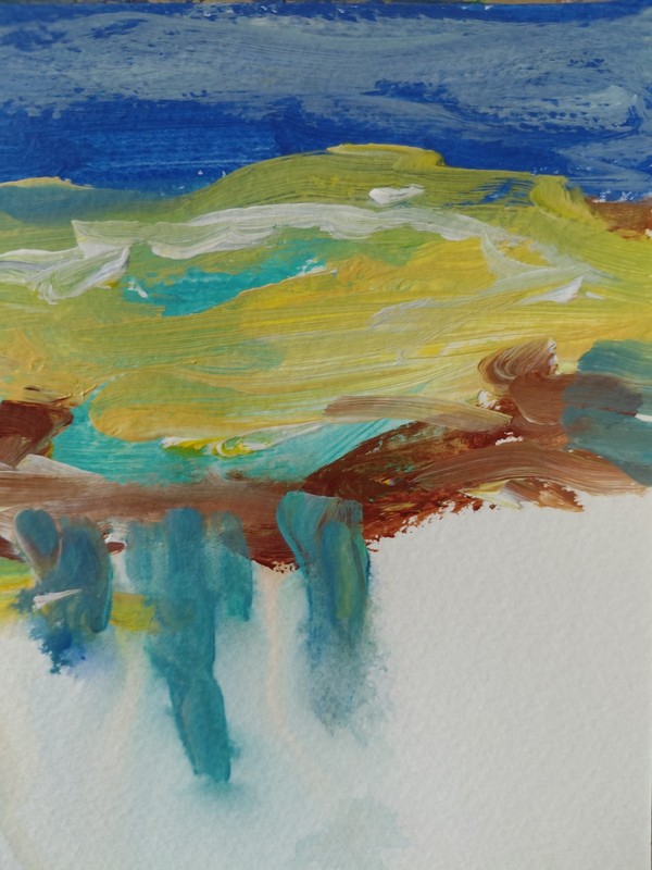 MONA VIVAR 12x9 Abstract Expressionism Painting - Contemporary Home Art gallery