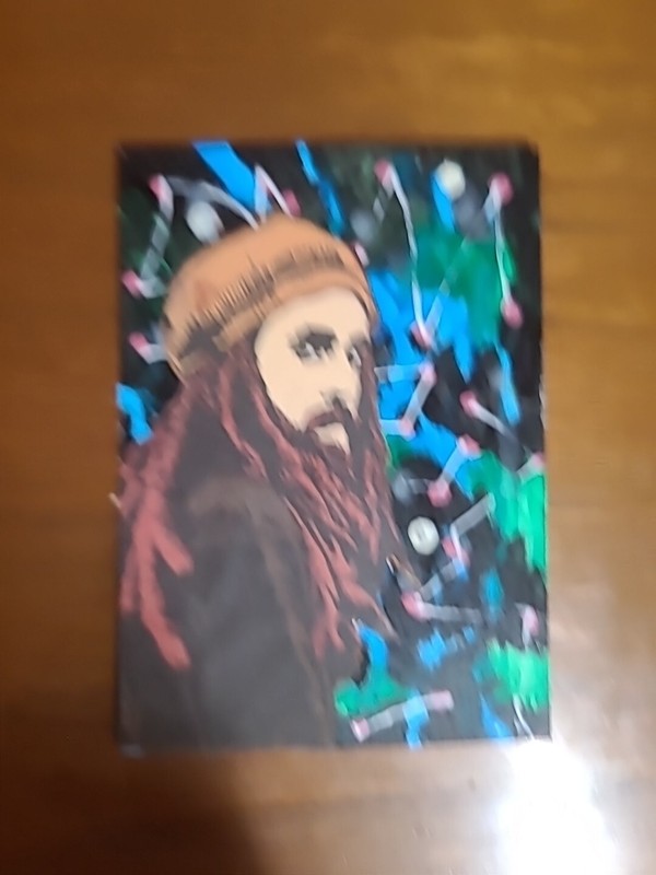 Original Painting ACEO Card Dreadlocks Isreal Abstract Background Raggae Music I gallery