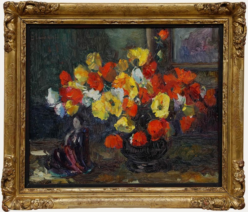 Hubert Glansdorff (1877-1963) – 1925 Oil, Anemones