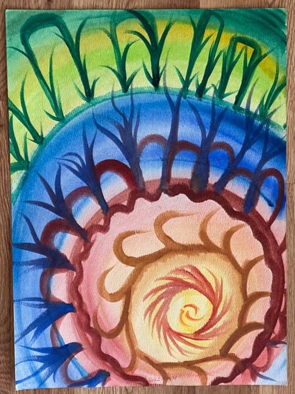 ALICE GUZMAN ORIGINAL WATERCOLOR PAINTING 15" X 11" NEW MEXICO ARTIST 1980'S gallery
