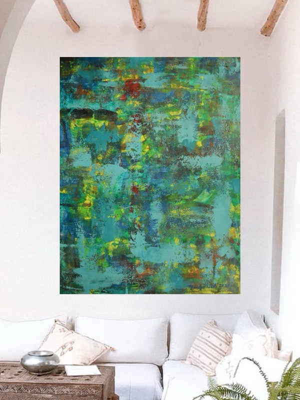 Mark Little Original Giant Canvas Painting 84”X62” (7 Foot) Abstract Modern XL gallery