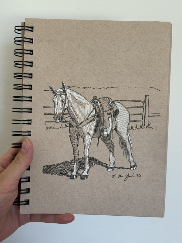 Custom Pet Portrait Original horse Animal ink drawing From Photo