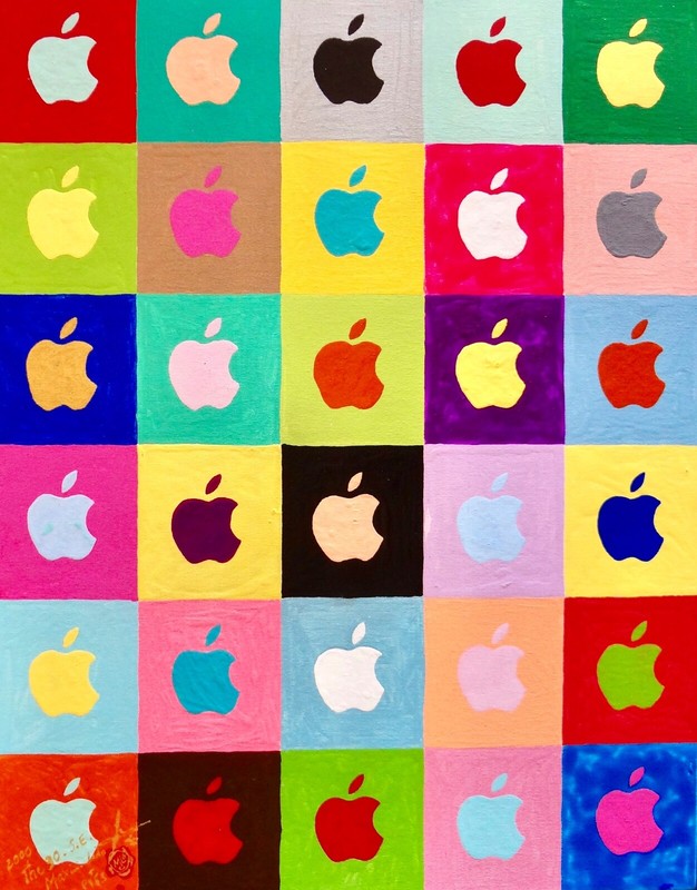 Apple Mac Computer ORIGINAL Painting on Board Canvas S.E. . 2000 . COA UNIQUE
