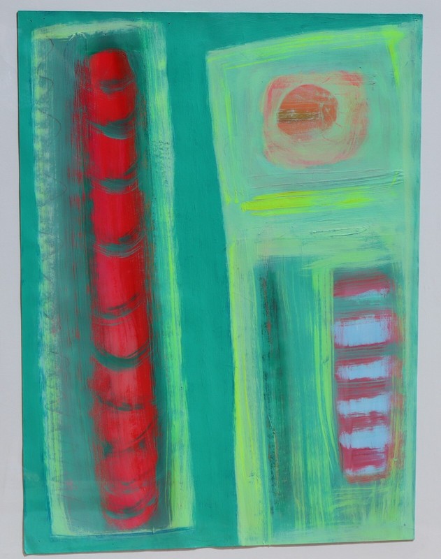 HERB ALPERT Original Abstract Acrylic painting on paper "STEREO" 1991 gallery